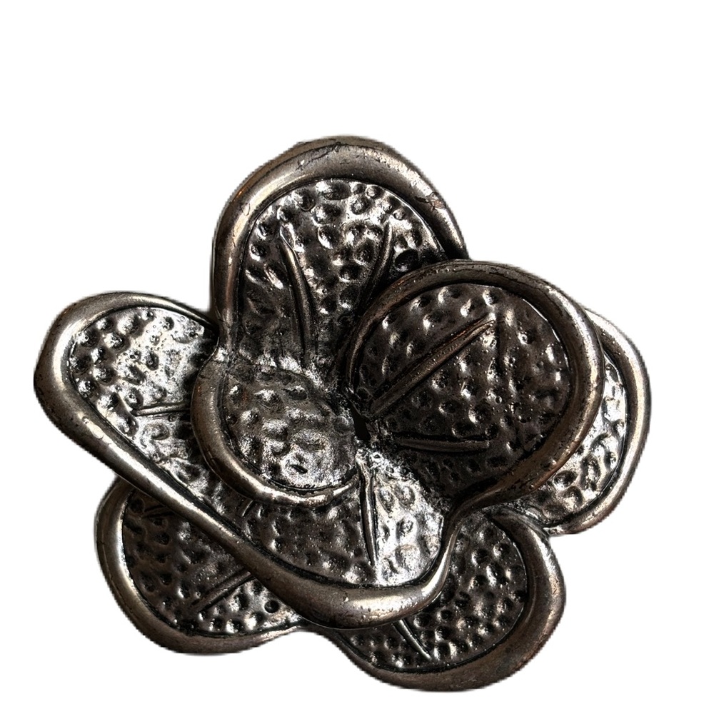 Silver Flower Statement Necklace - image 2